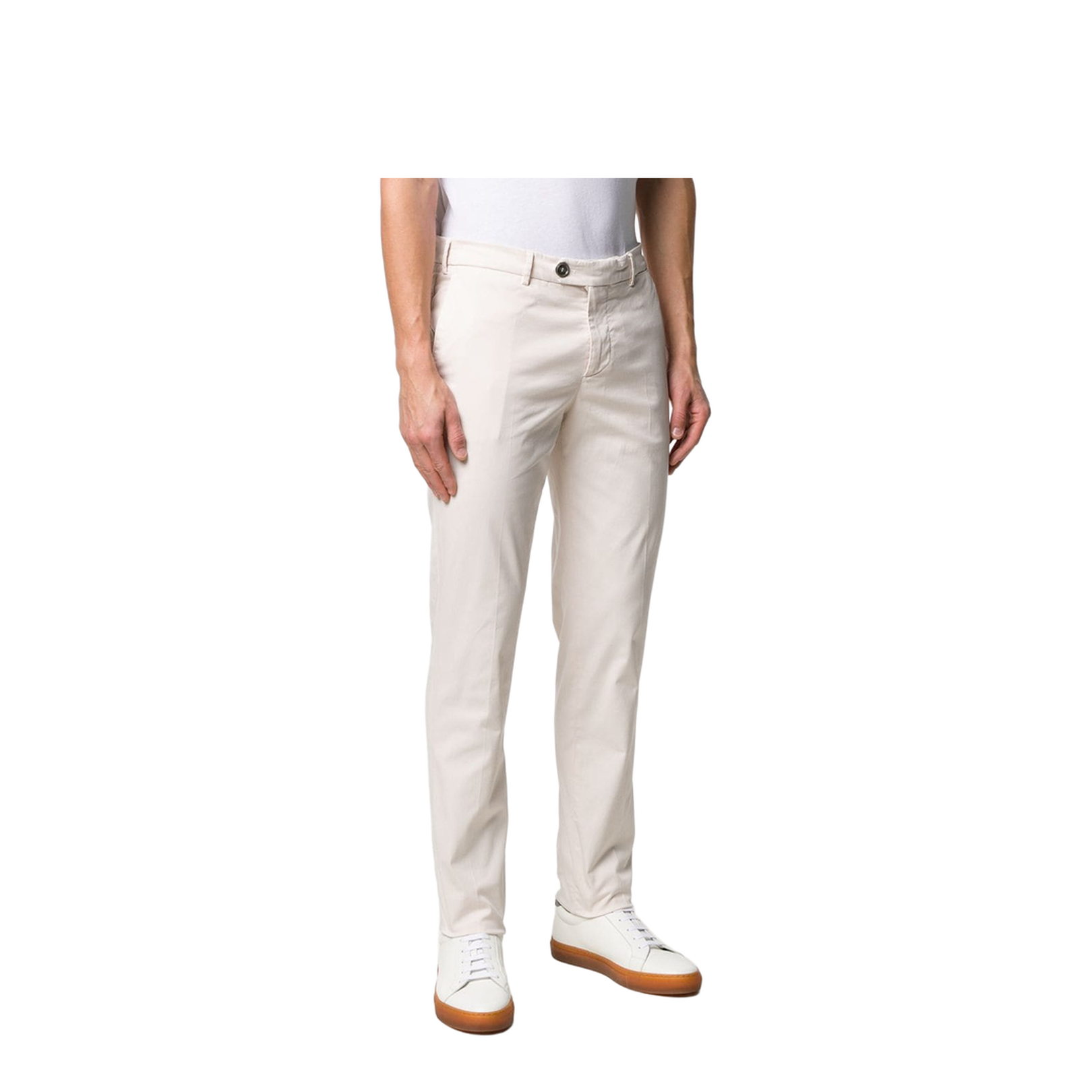 Off White Stretch Cotton Classico Slim Fit Chinos