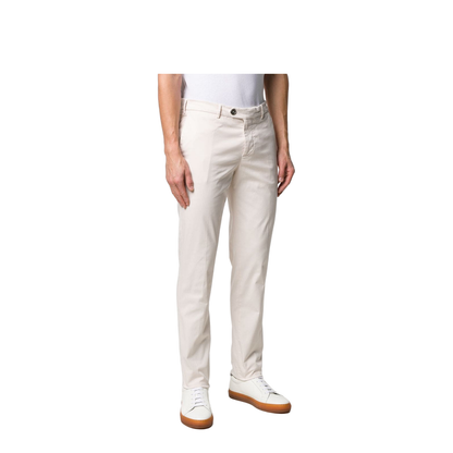 Off White Stretch Cotton Classico Slim Fit Chinos