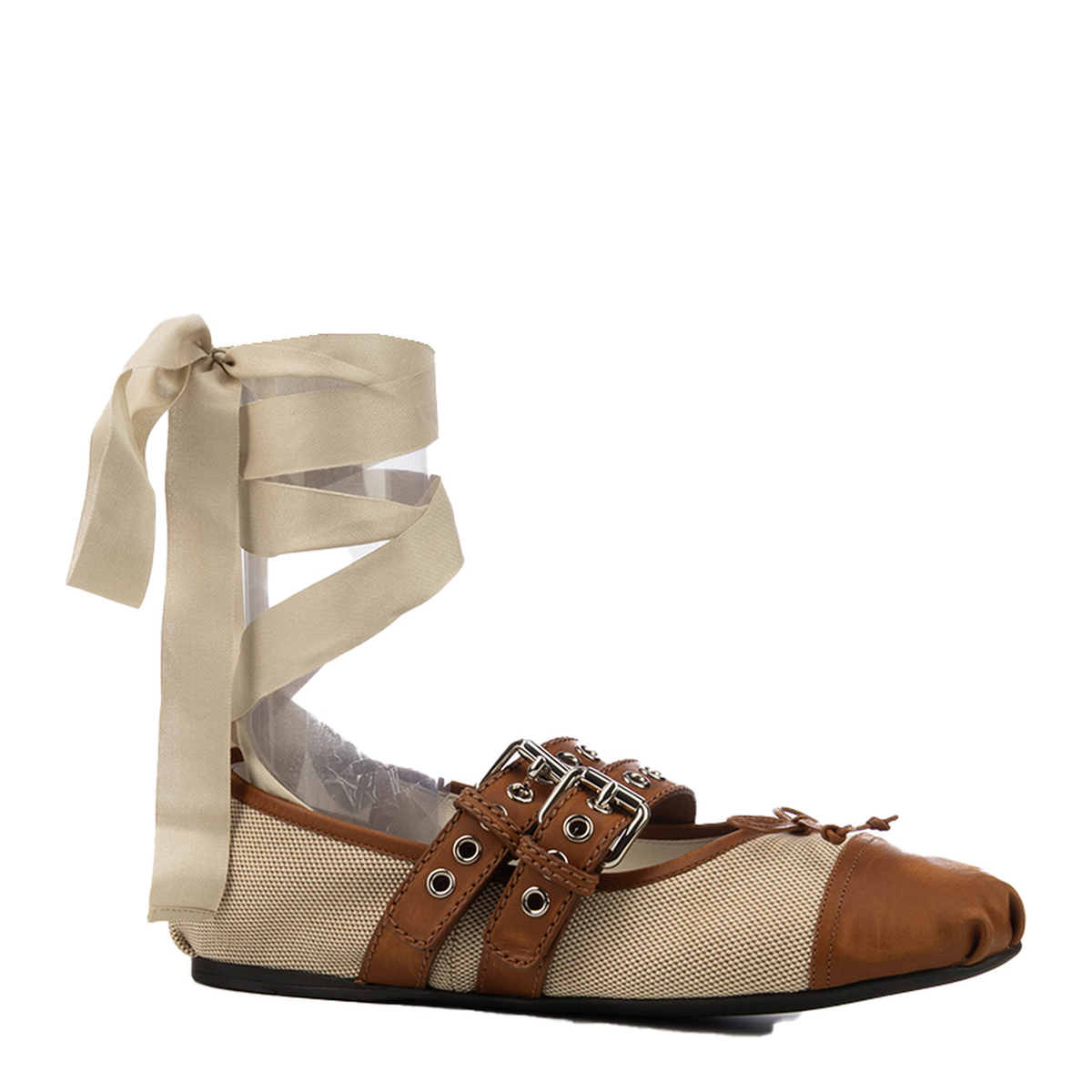 MAYFEYR - Miu Miu - Two Tone Canvas Ballerinas - 5F608EF0053ZMKF0C4Z