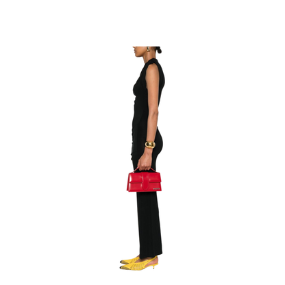 The Large Bambino Leather Top-Handle Bag - Rosso