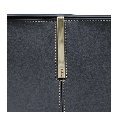 Medium Small Calfskin Shopping Bag - Black