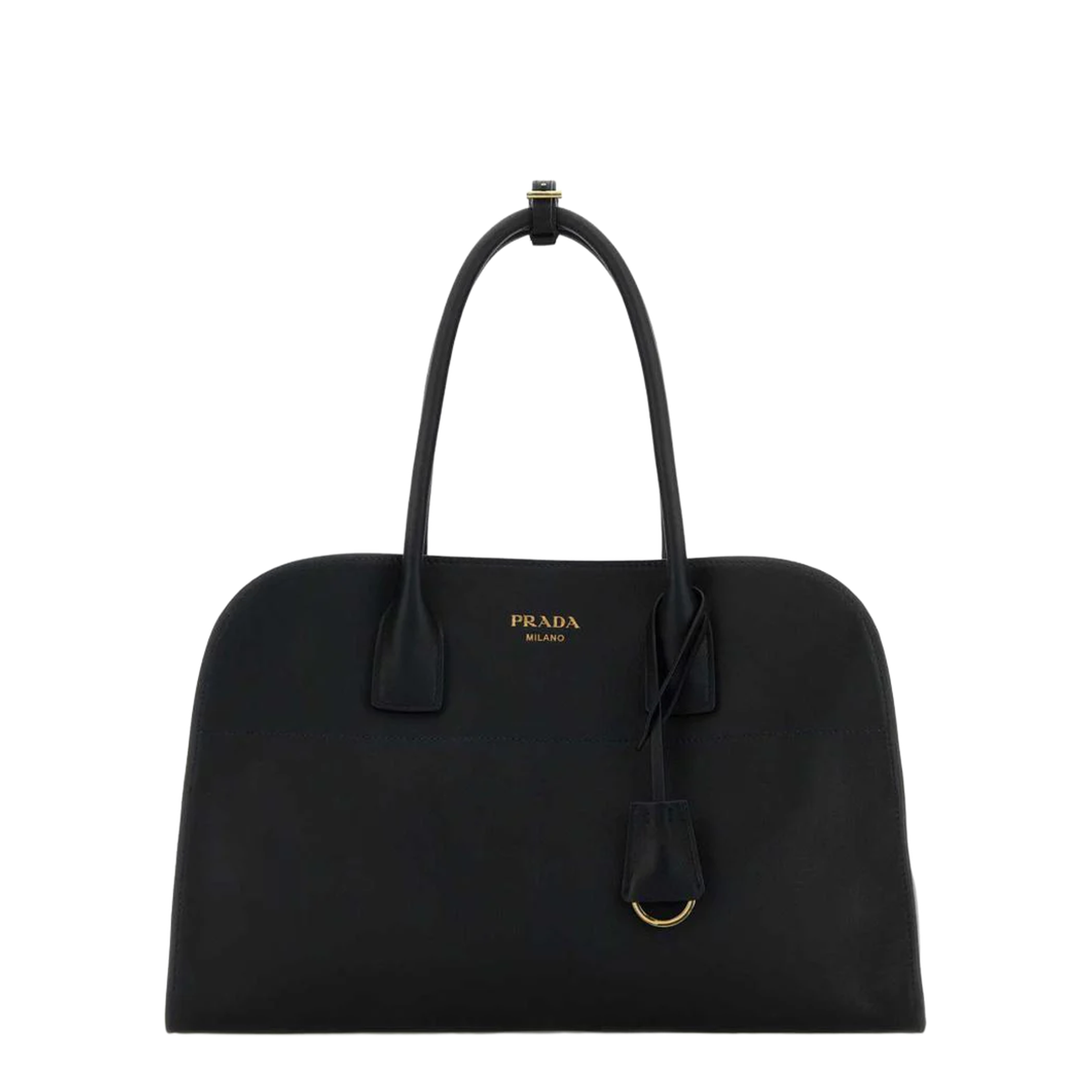 Black Leather Medium Shopping Bag