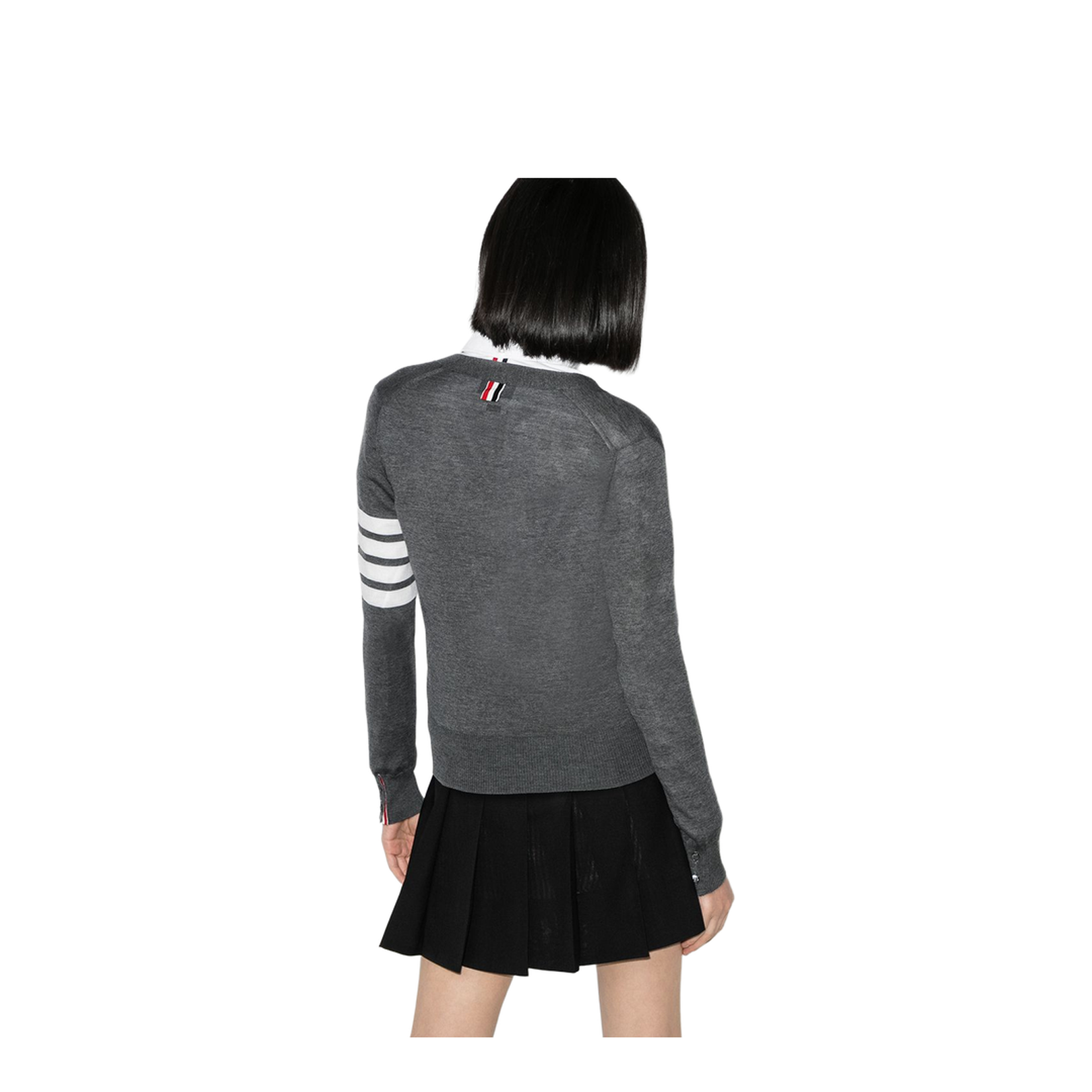 Wool 4 Bar V Neck Cardigan