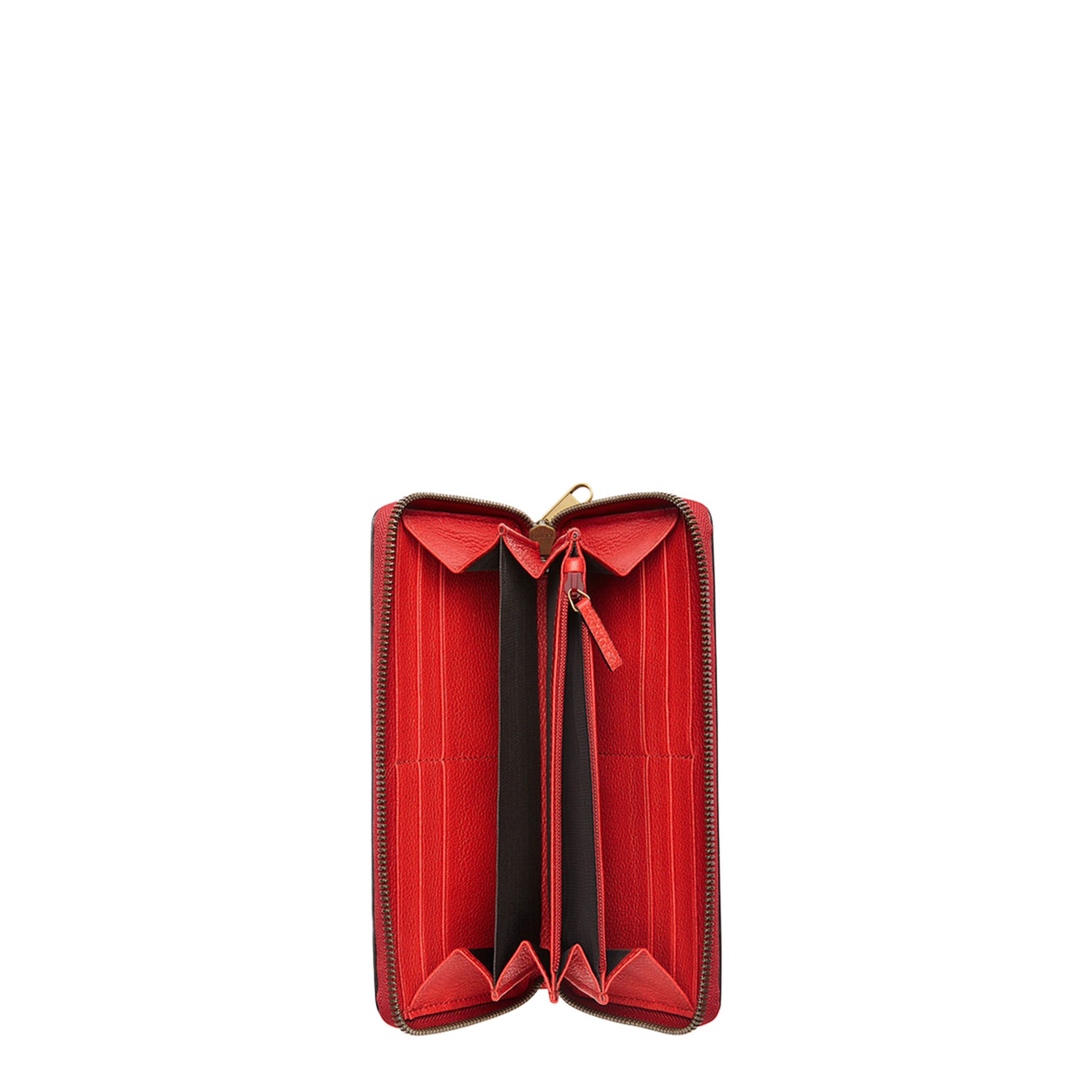 Red Printed Zipper Wallet