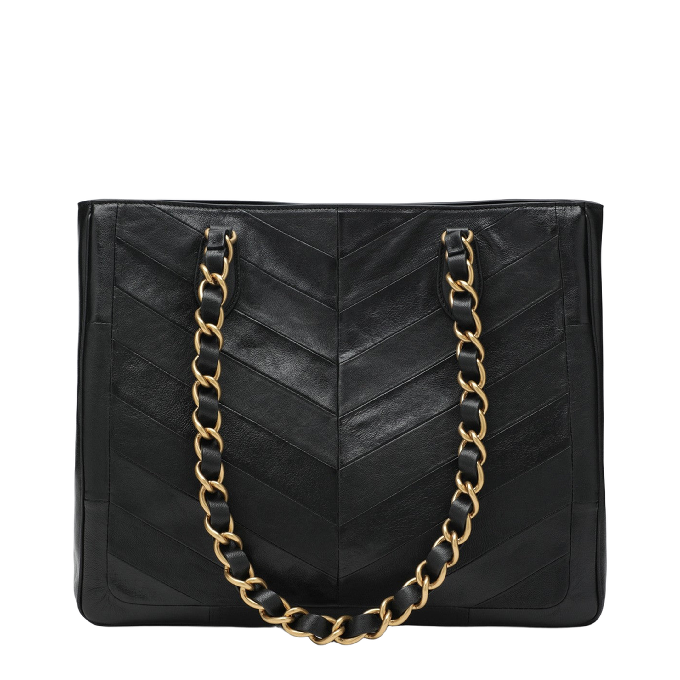 Laseine Medium Nappa Leather Shopping Bag - Black