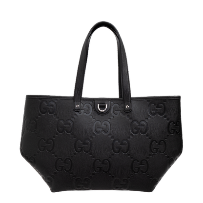 Black Leather Shopping Bag
