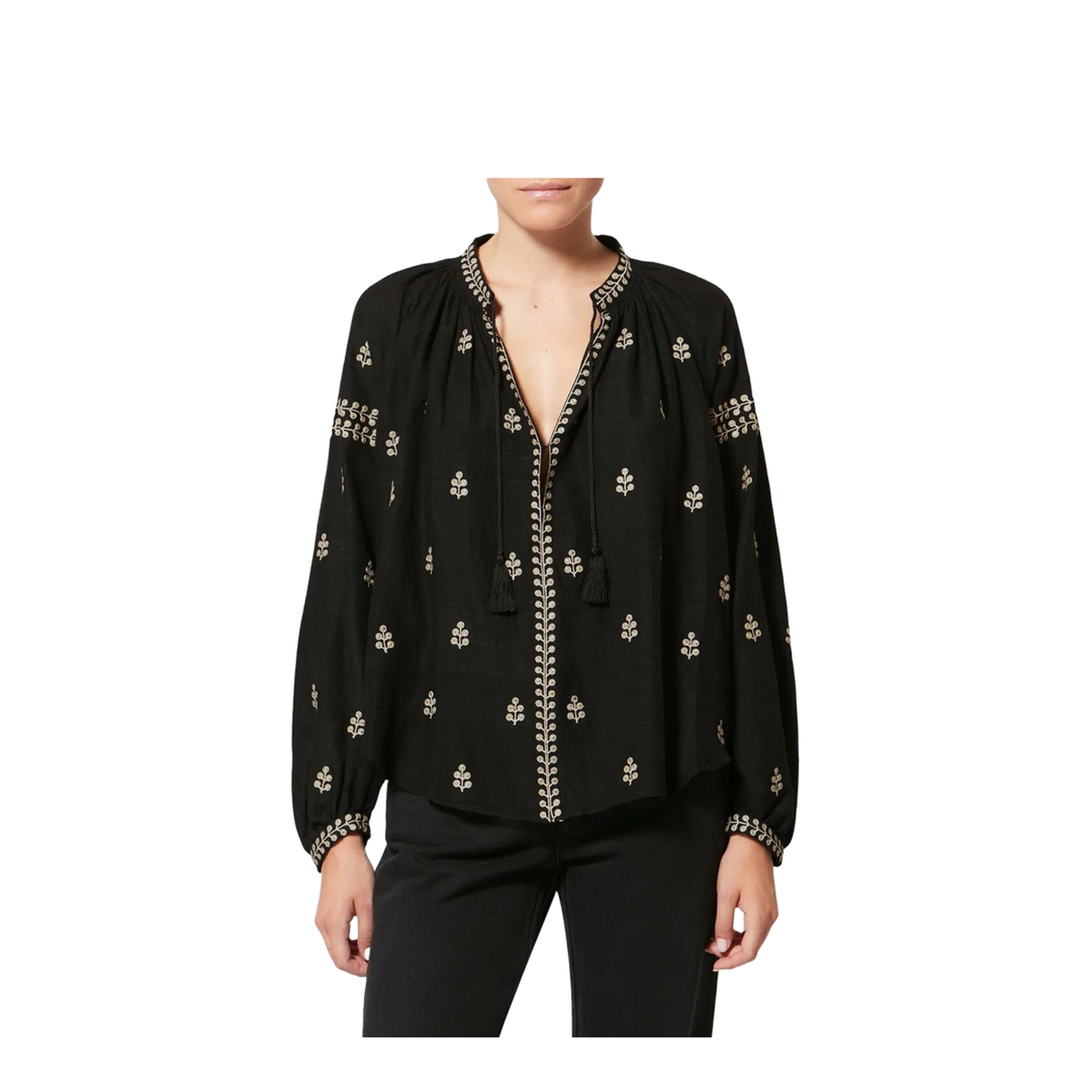 MAYFEYR - Isabel Marant - Rodis Embroidered Tussar Silk Blouse - HT0826FAD1J12I