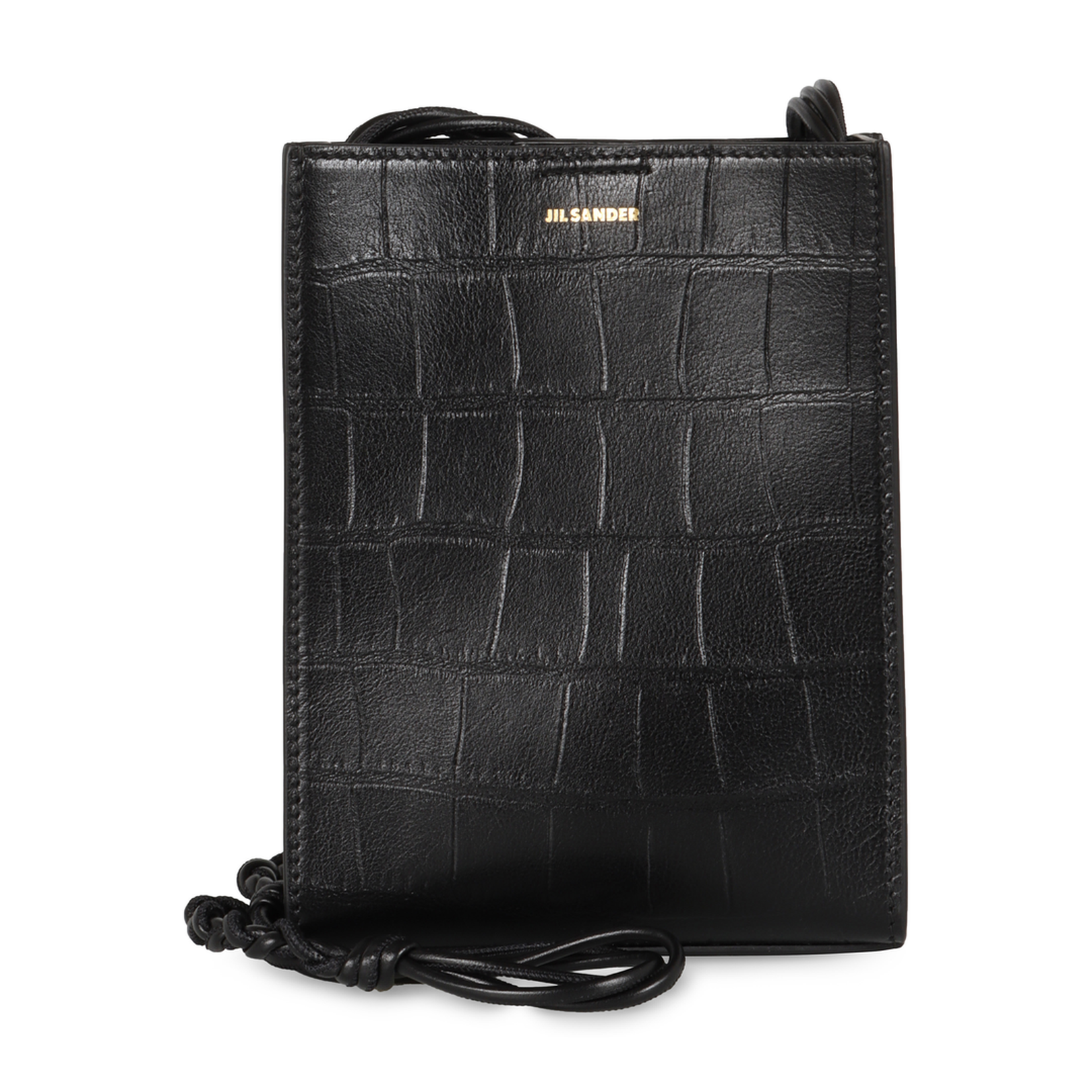 Black Leather Small Tangle Shoulder Bag