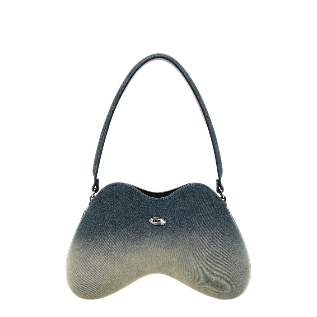 Double-D Medium Solarised Denim Shoulder Bag - Blue