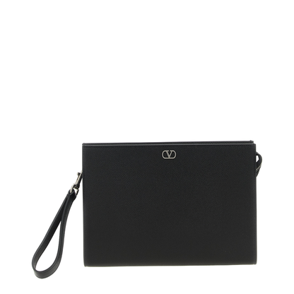 Garnet Calf Pouch with VLogo Signature