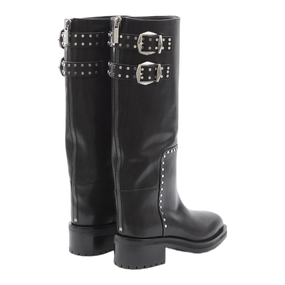 MAYFEYR - Jimmy Choo - Brooklyn Boots Calfskin Leather - BROOKLYNKB50UMJBLACKSILVER