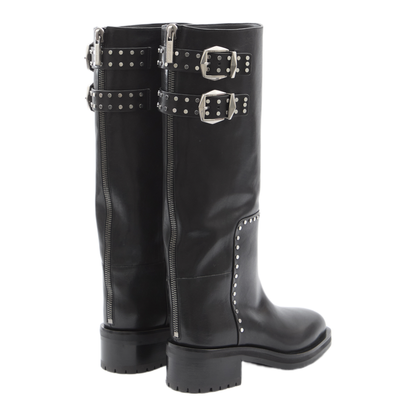 MAYFEYR - Jimmy Choo - Brooklyn Boots Calfskin Leather - BROOKLYNKB50UMJBLACKSILVER