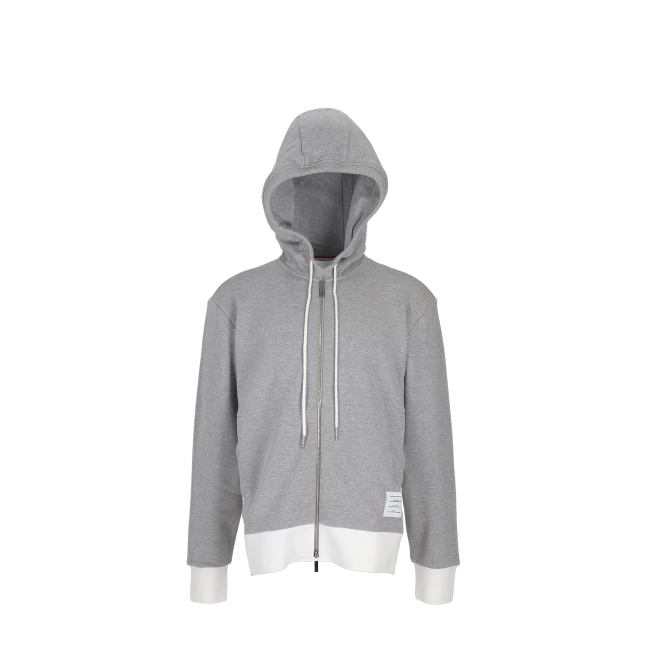 MAYFEYR - Thom Browne - Zip Up Hoodie With Engineered 4 Bar In Color Blocked Solid Classic Loopback Jersey - MJT517A03037055