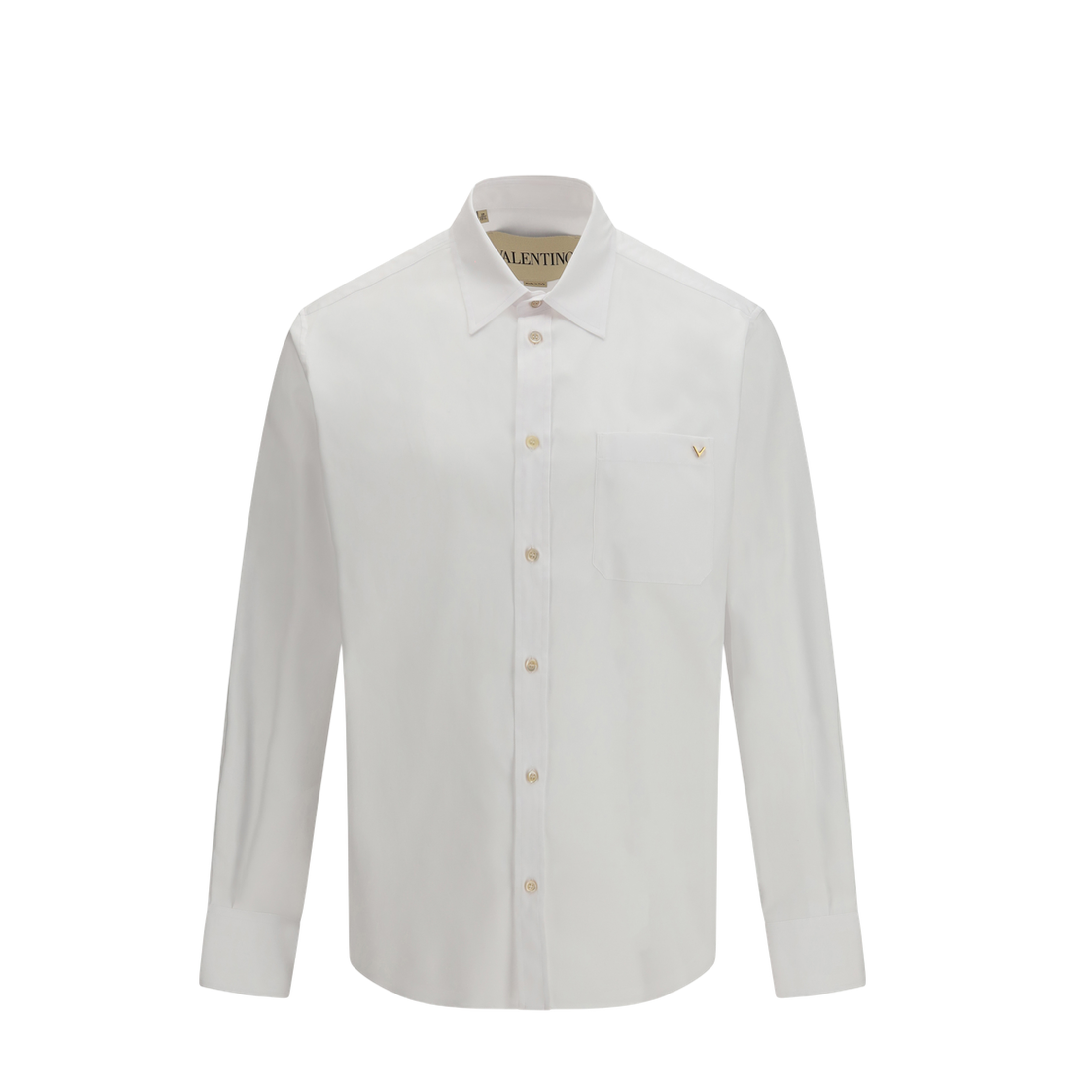 MAYFEYR - Valentino - Light Cotton Oxford Shirt With Vgold - 8V0ABB84BH1