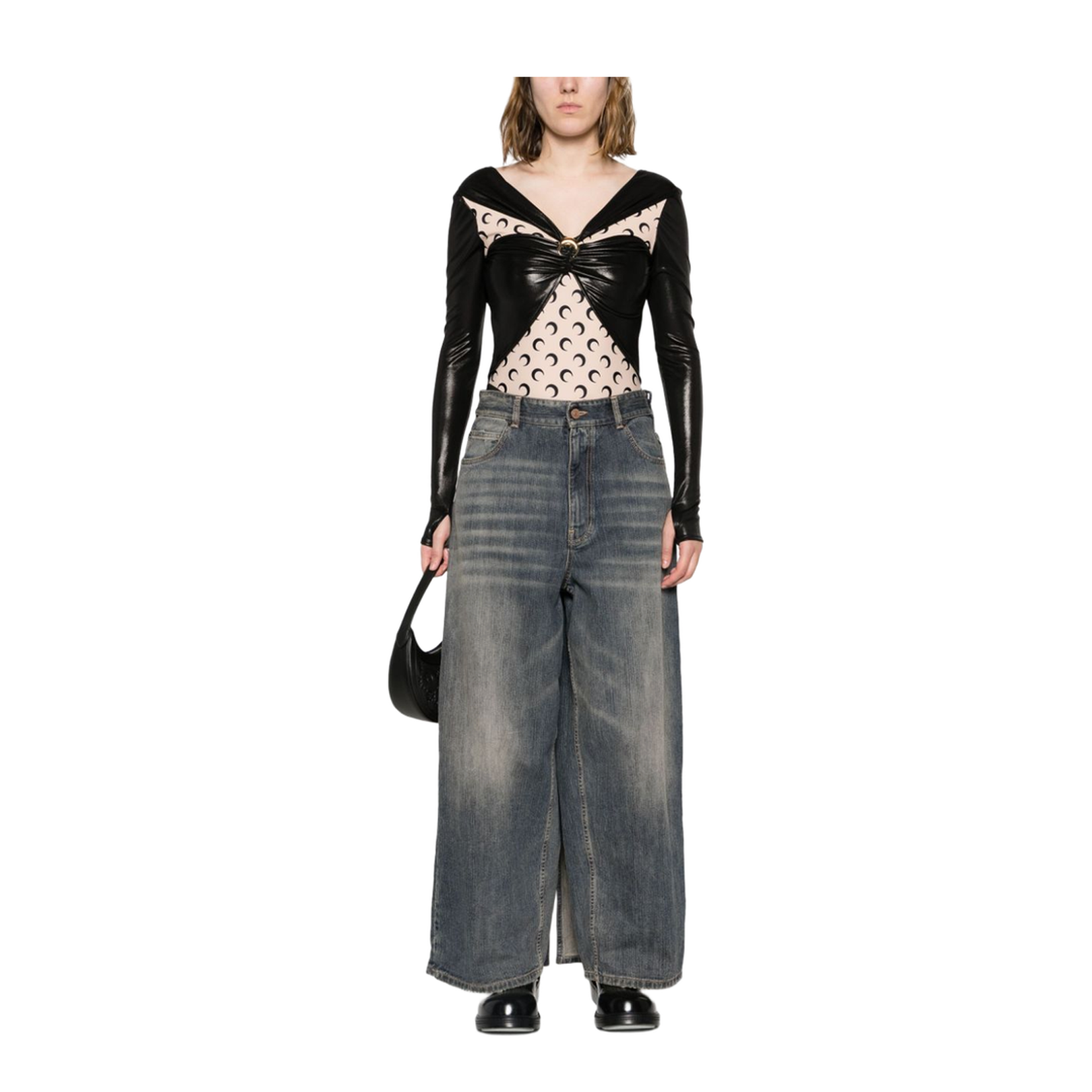 Draped Viscose Bodysuit