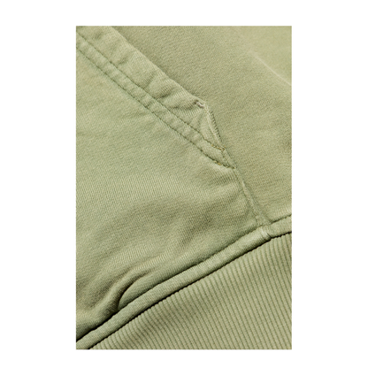 Vintage Embroidered Hoodie Olive Green