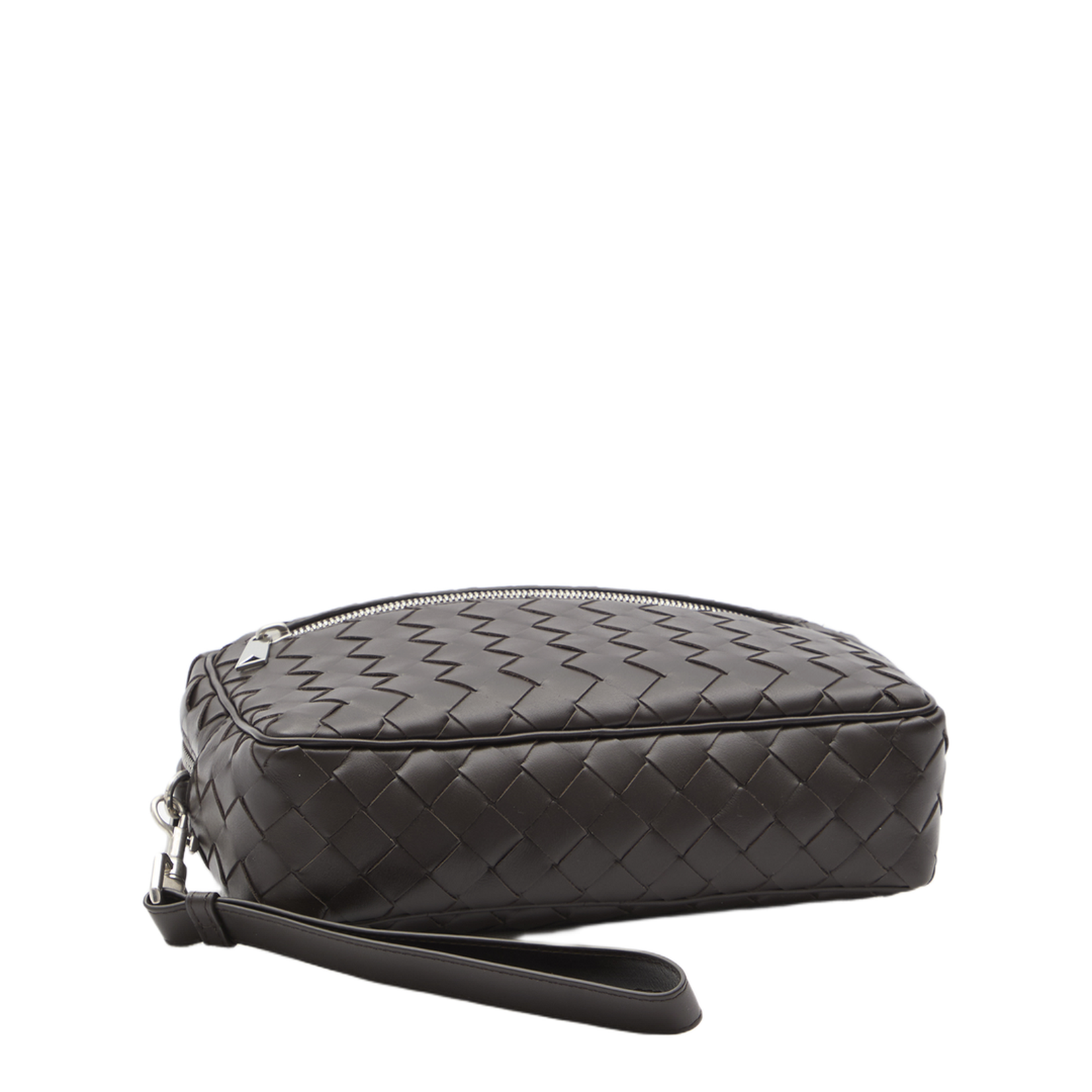 Intrecciato Small Leather Pouch - Brown