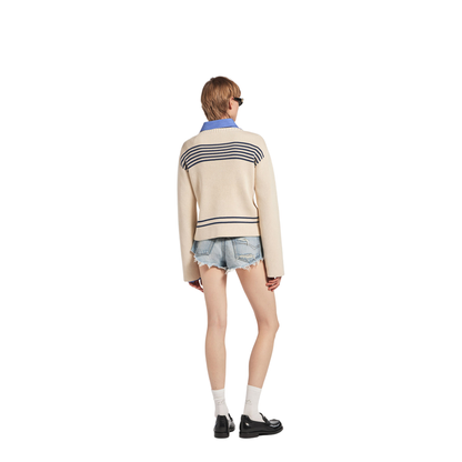 MAYFEYR - Balenciaga - Boatneck Sweater In Cotton Ribbed Knit - 876806T3461