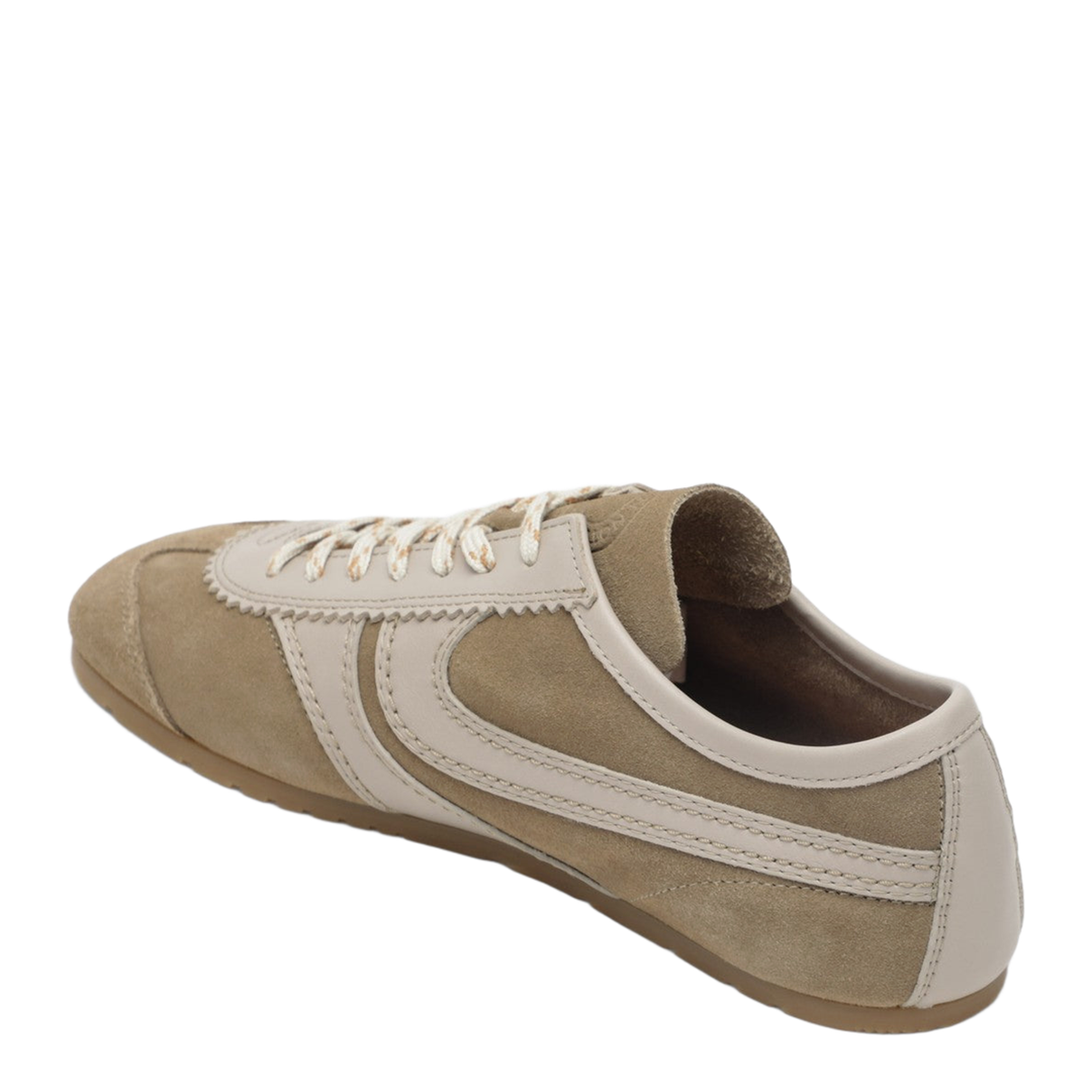 Beige Sneakers in Leather and Suede