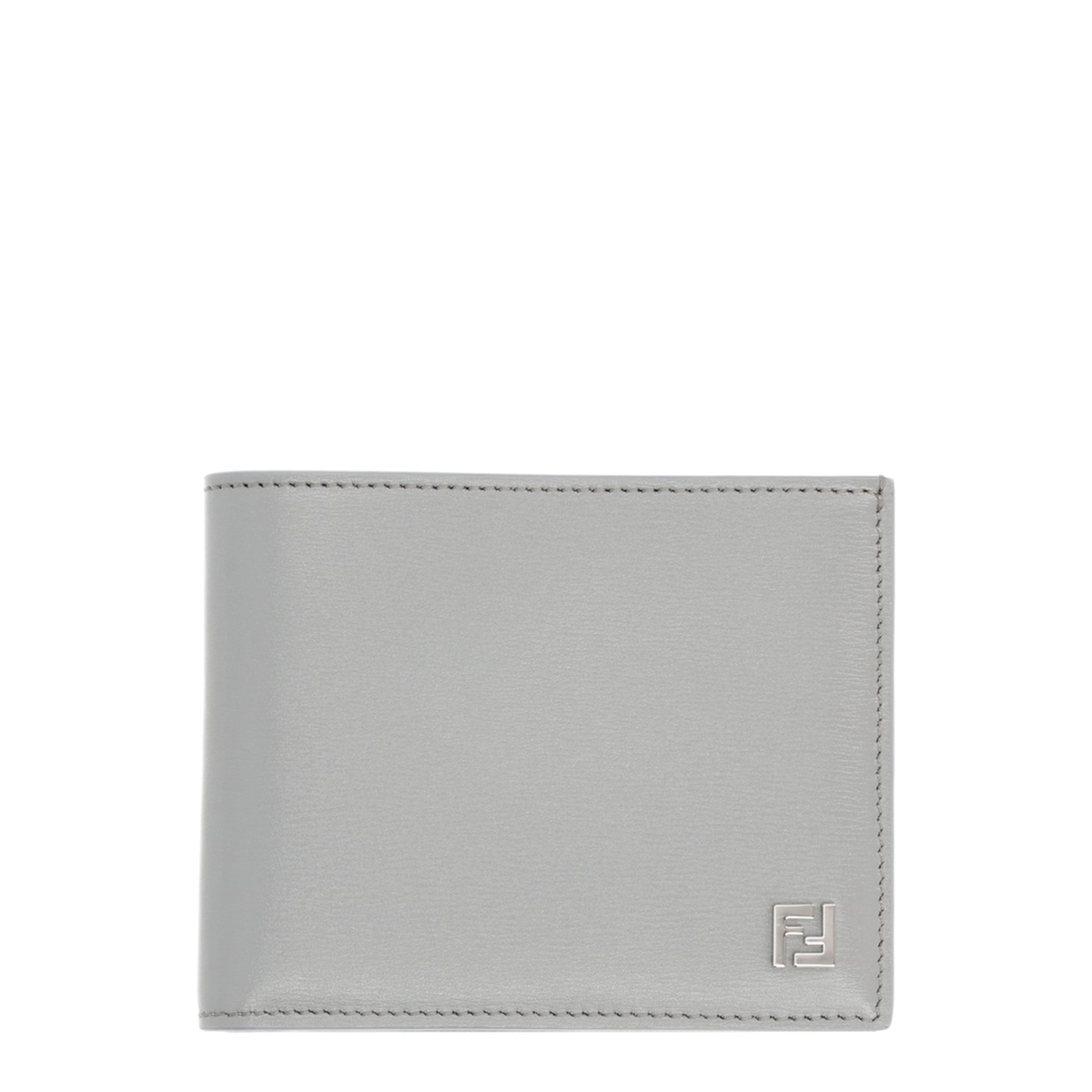 Squared FF Wallet Light Gray Calf Leather