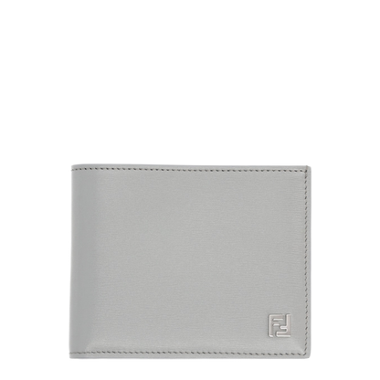 Squared FF Wallet Light Gray Calf Leather