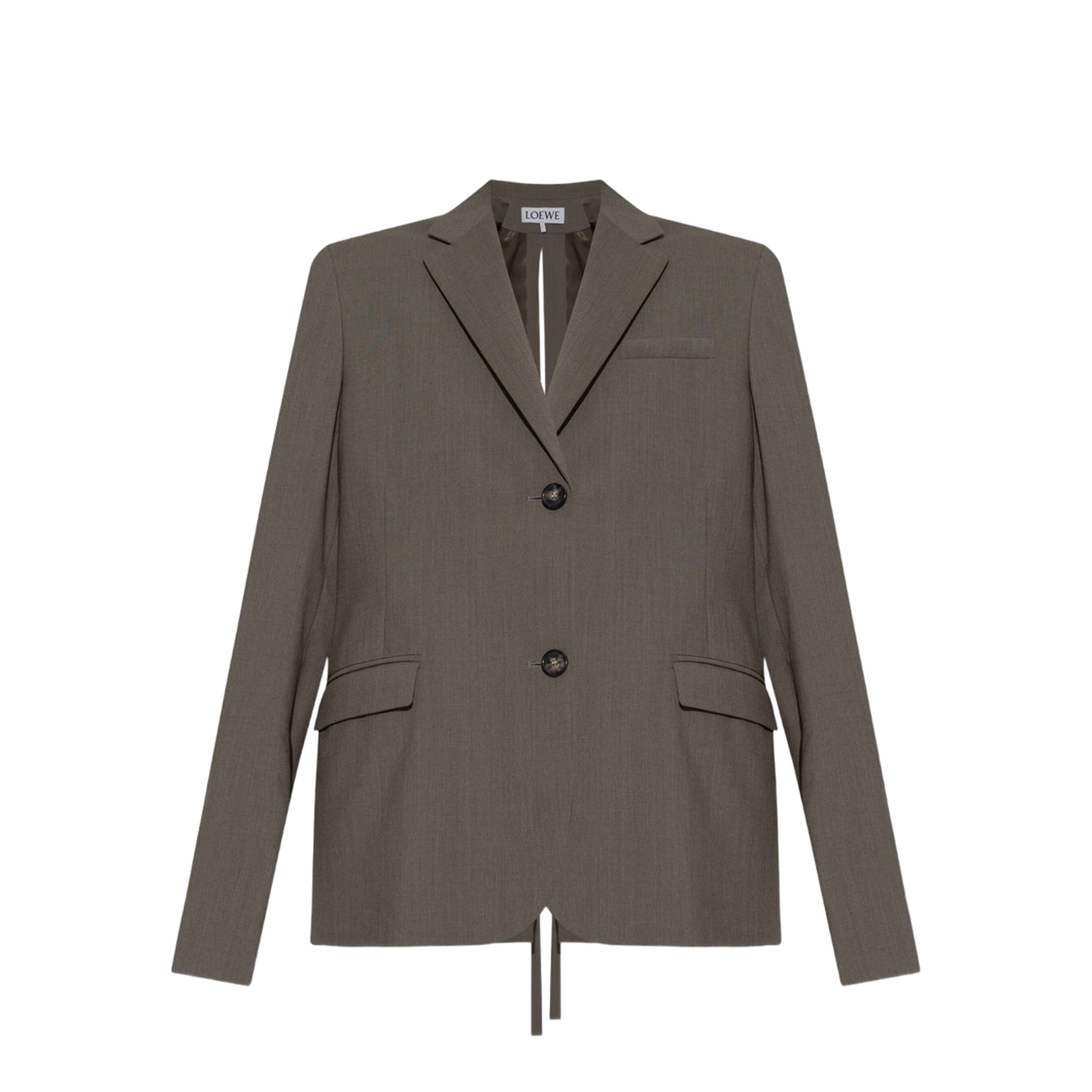 Khaki Green Front Button Fastening Blazer