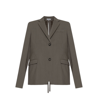 Khaki Green Front Button Fastening Blazer