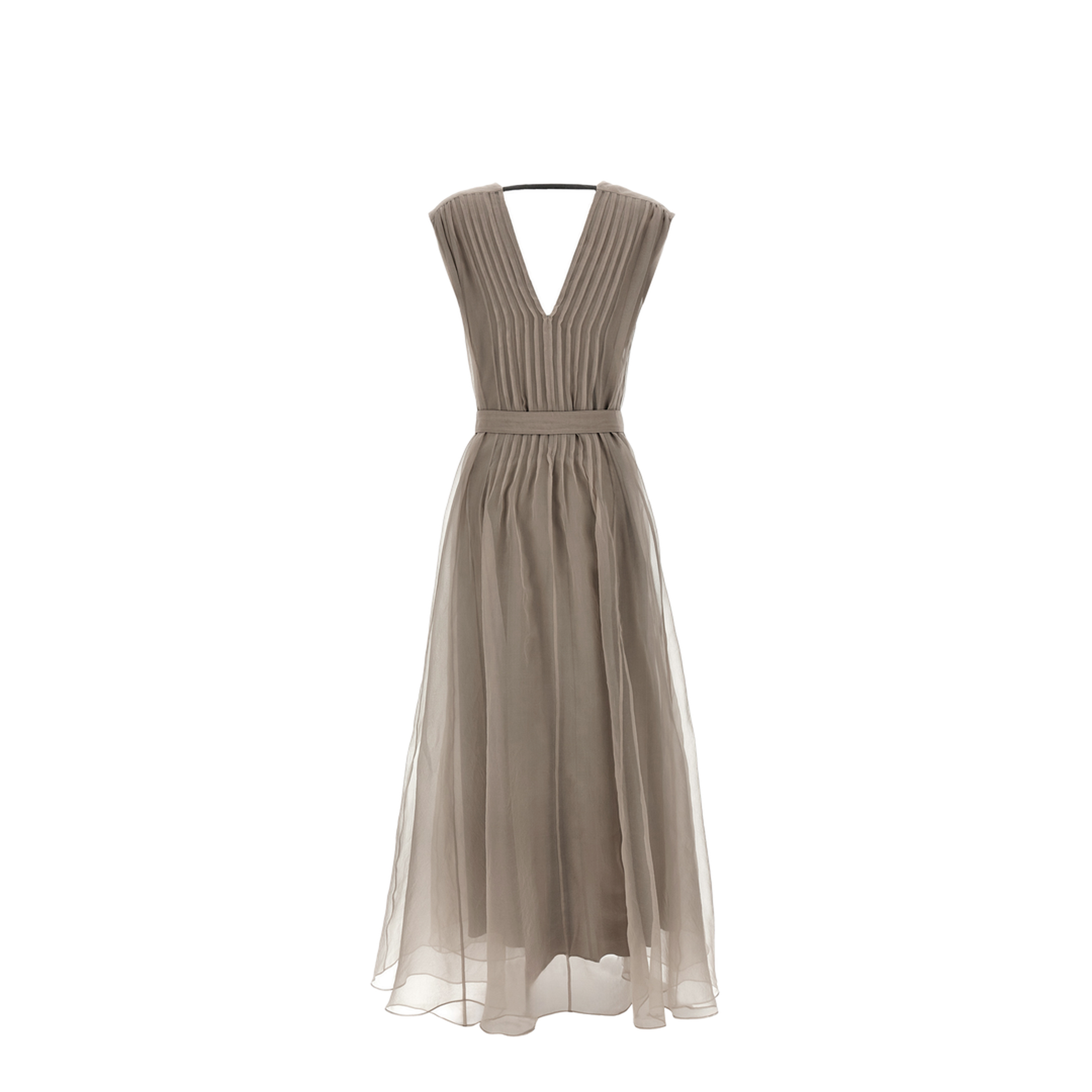Long Silk Dress - Beige