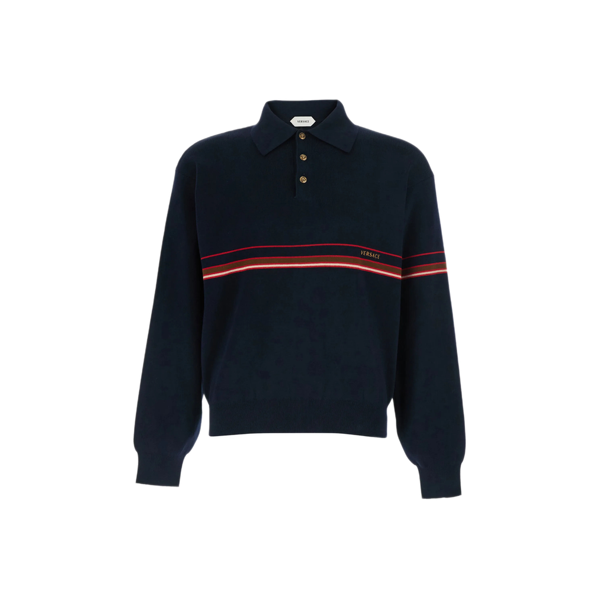 Inlaid Striped Polo Shirt