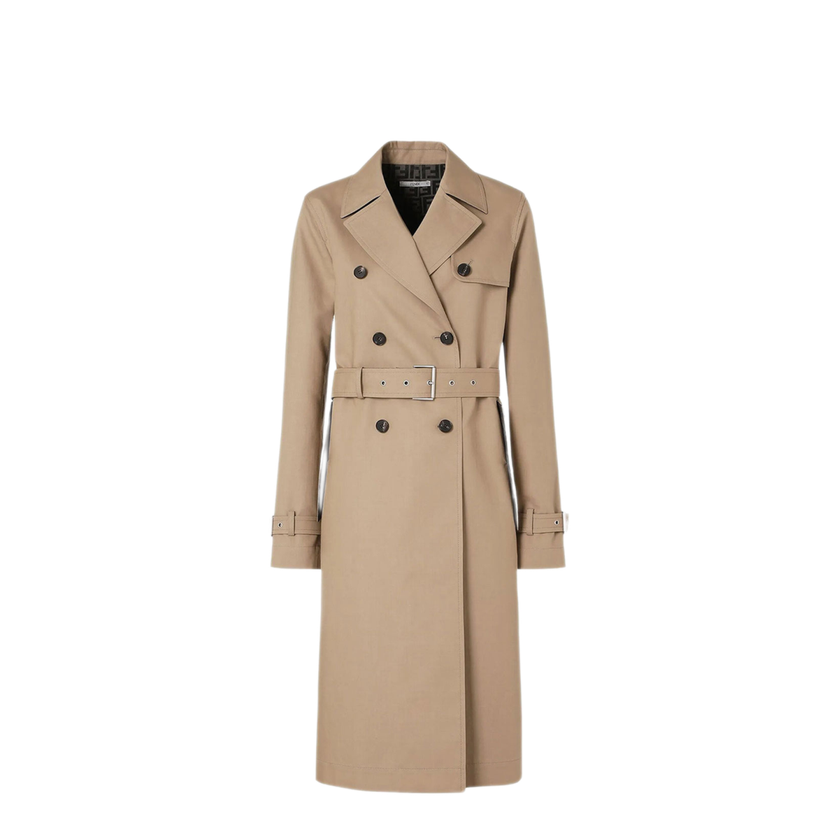 Beige Jacquard Trench Coat