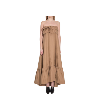 Cotton Twill Ruffle Dress