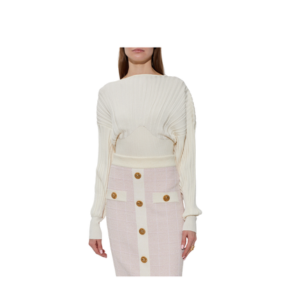 Women's Tube-Knit Jumper White