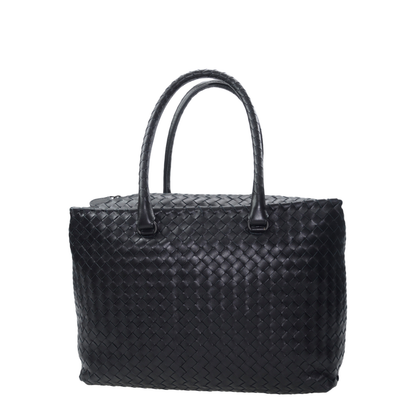 Intrecciato Small Leather Tote Bags - Black