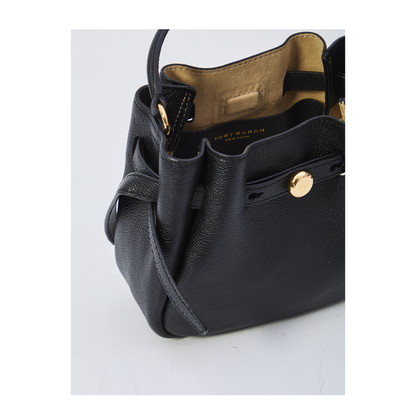 Romy Mini Calfskin Bucket Bag - Black