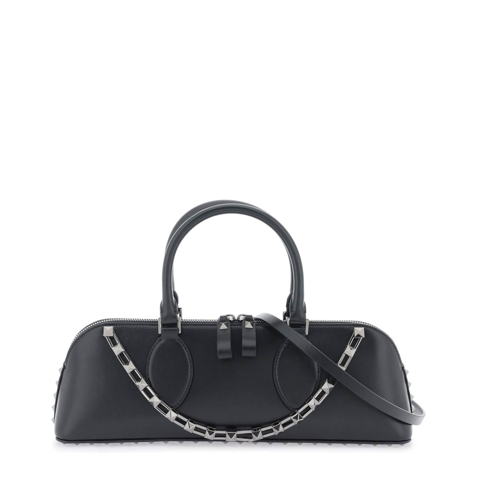 Rockstud East-West Zip-Up Tote Bag