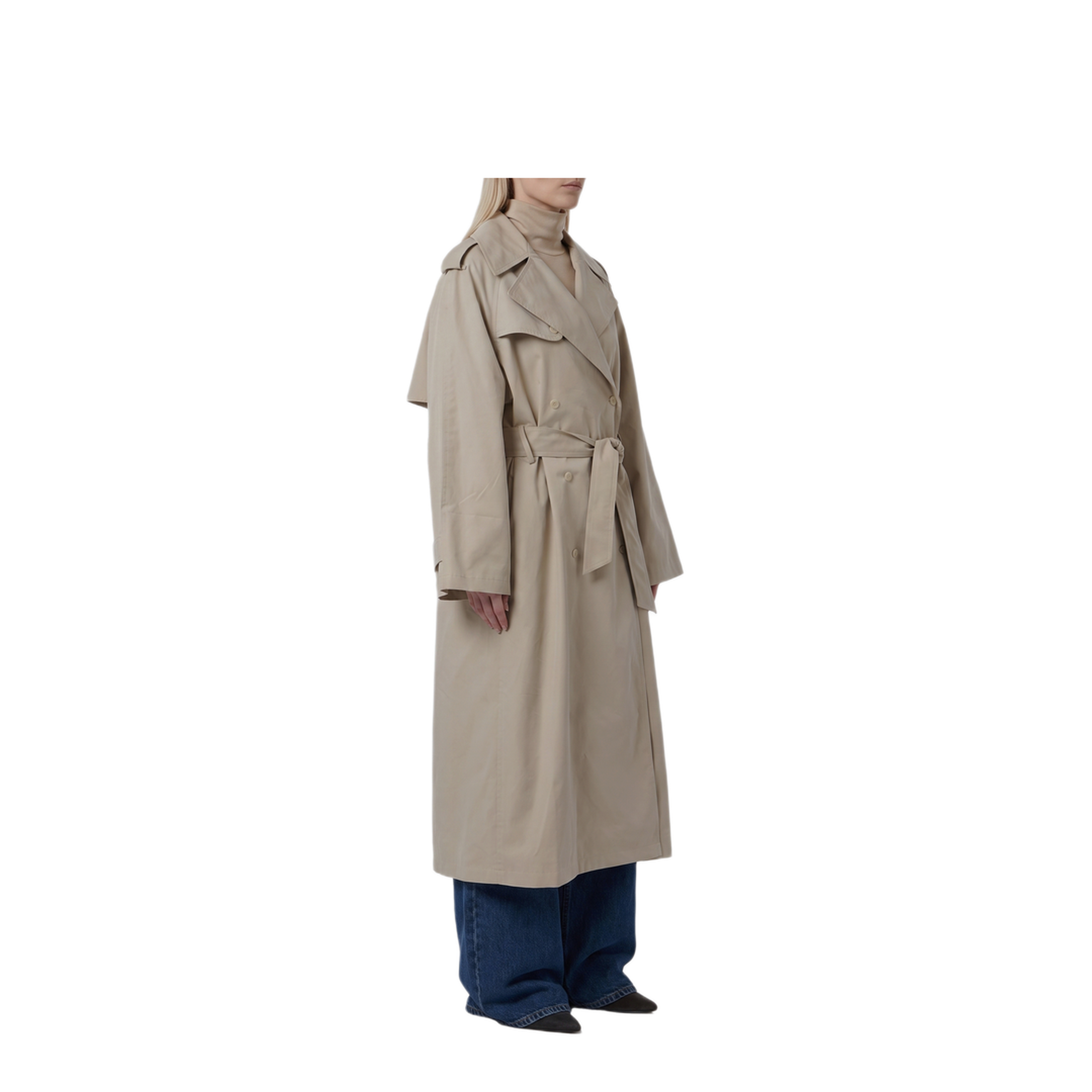 MAYFEYR - The Frankie Shop - Riva Cotton Trench Coat - TRFS21991049LIGHTBEIGE
