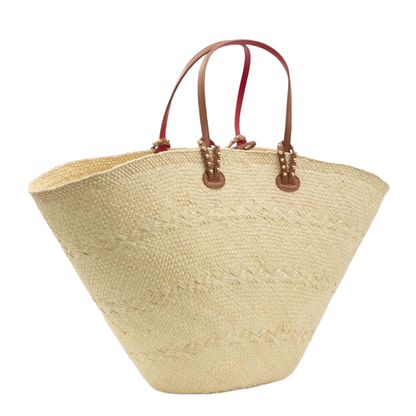 Cabata Large Tote Bag Raffia and Calf Leather Natural