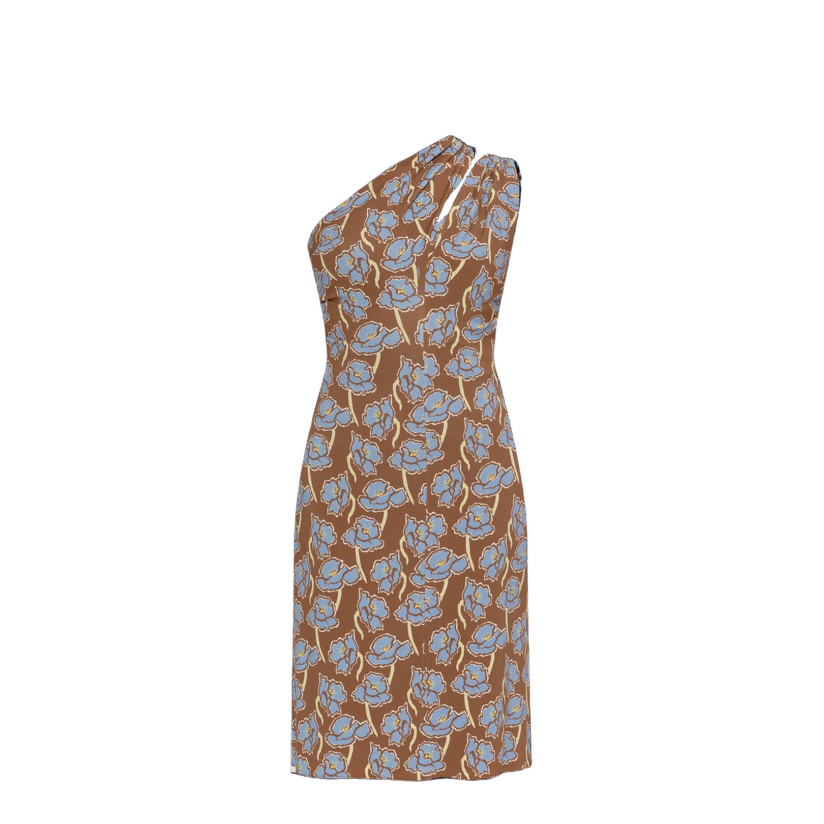One Shoulder Dress in Multicolor Fabric