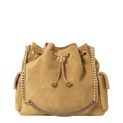 Romy Suede Bucket Bag - Caramel
