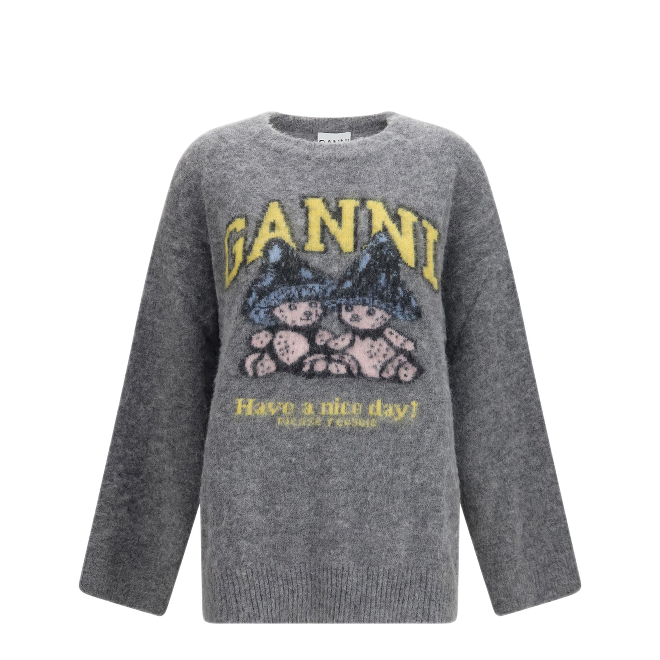 MAYFEYR - Ganni - Mushroom Teddy Alpaca Blend Sweater - A1150056920