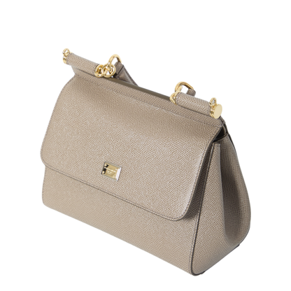 Sicily Medium Calfskin Handbag - Fango