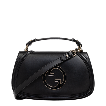 Blondie Large Leather Top Handle Bag - Black