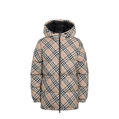 MAYFEYR - Burberry - Hooded Check Nylon Puffer Jacket In Sand - 8110240168455B9368