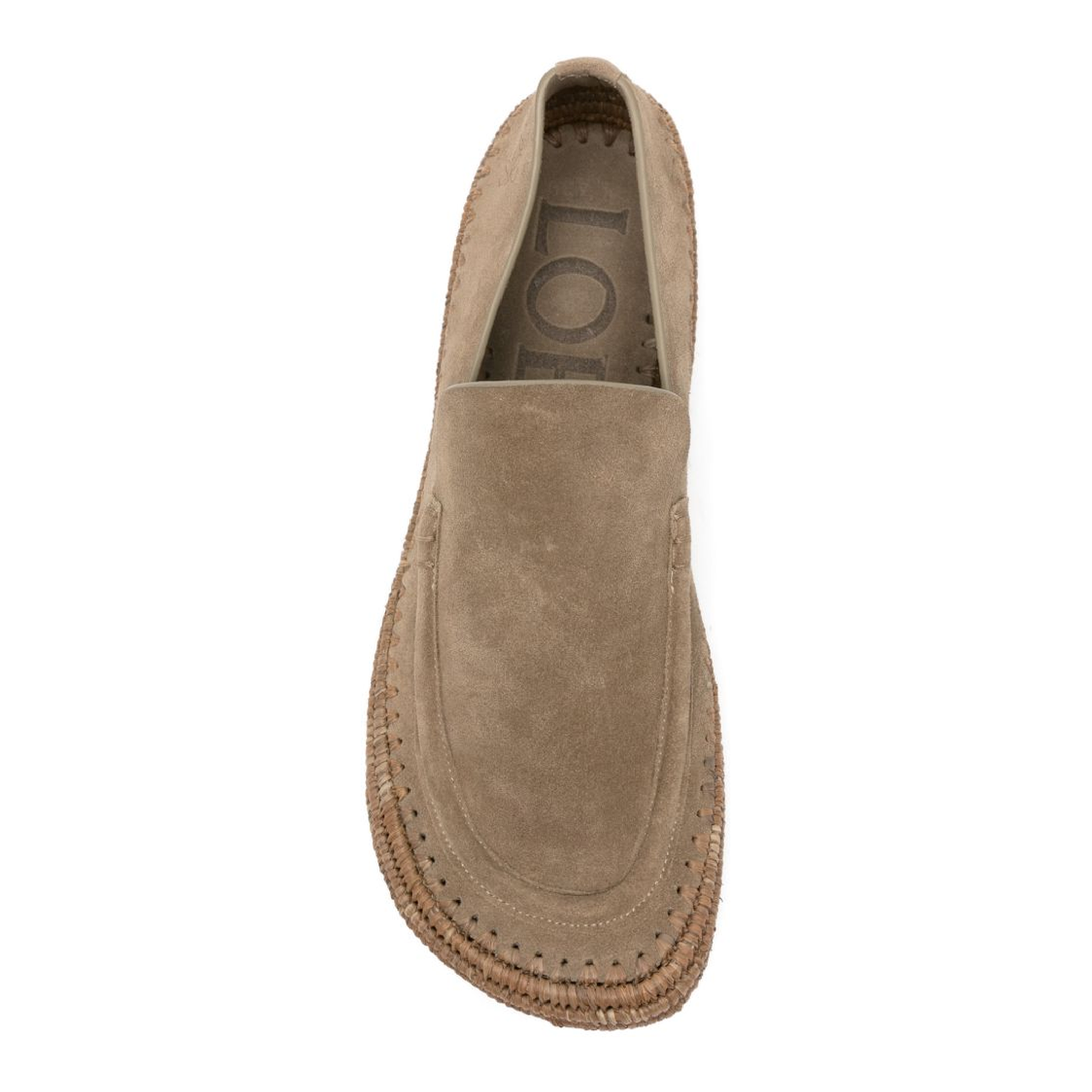 MAYFEYR - Loewe - Rio Loafers In Suede And Raffia Stone Grey - M616290X151250