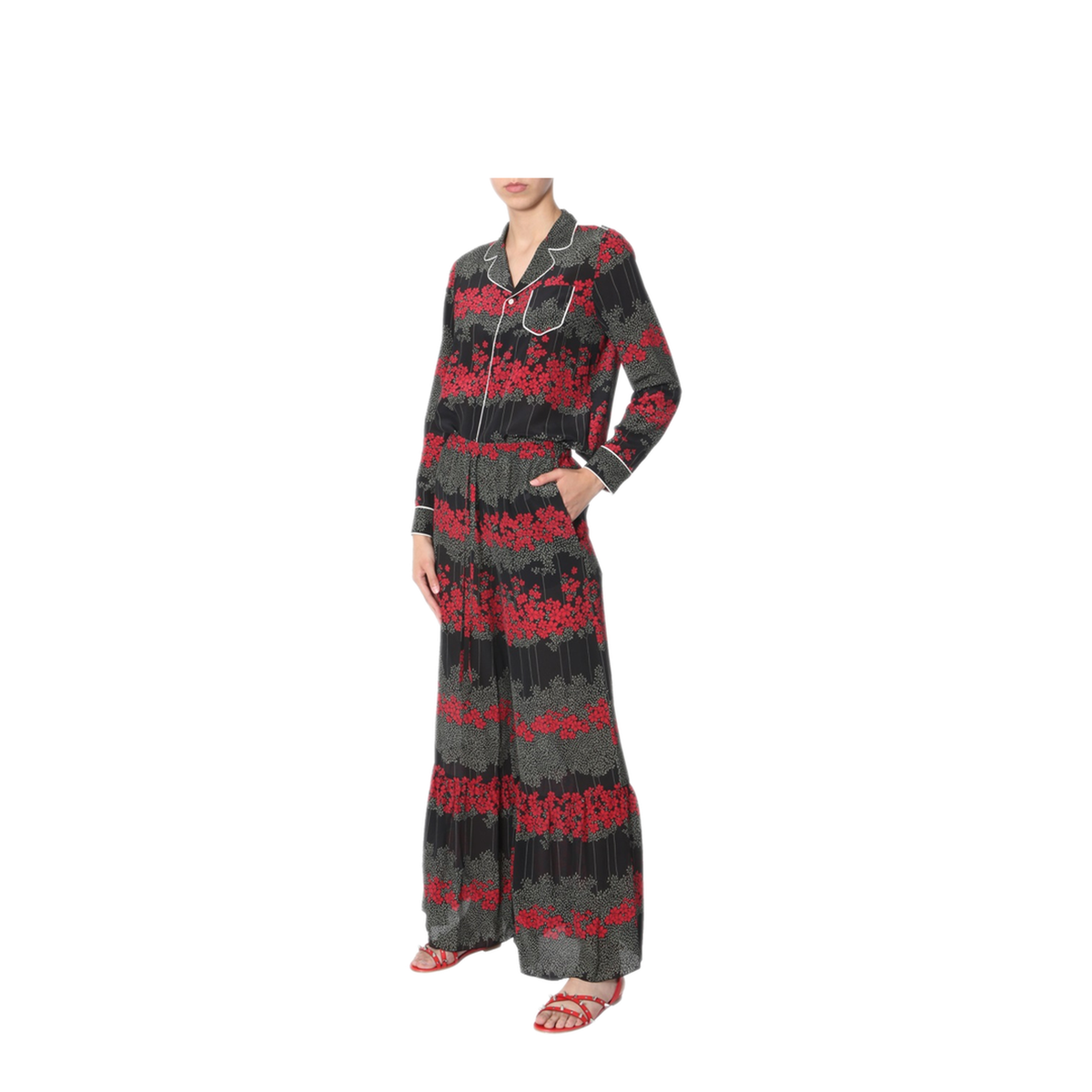 MAYFEYR - RED VALENTINO - Dreaming Peony Print Trousers - SR3RBB254A10NO