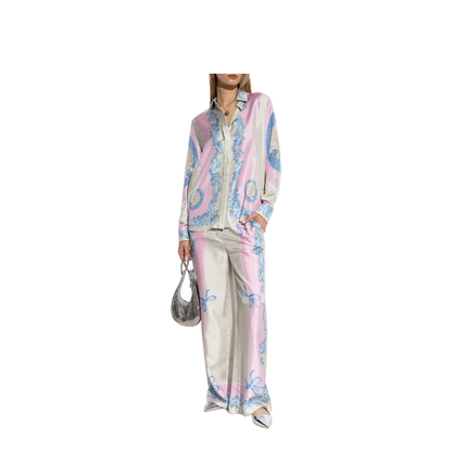 Pink Silk Shirt In Neutral