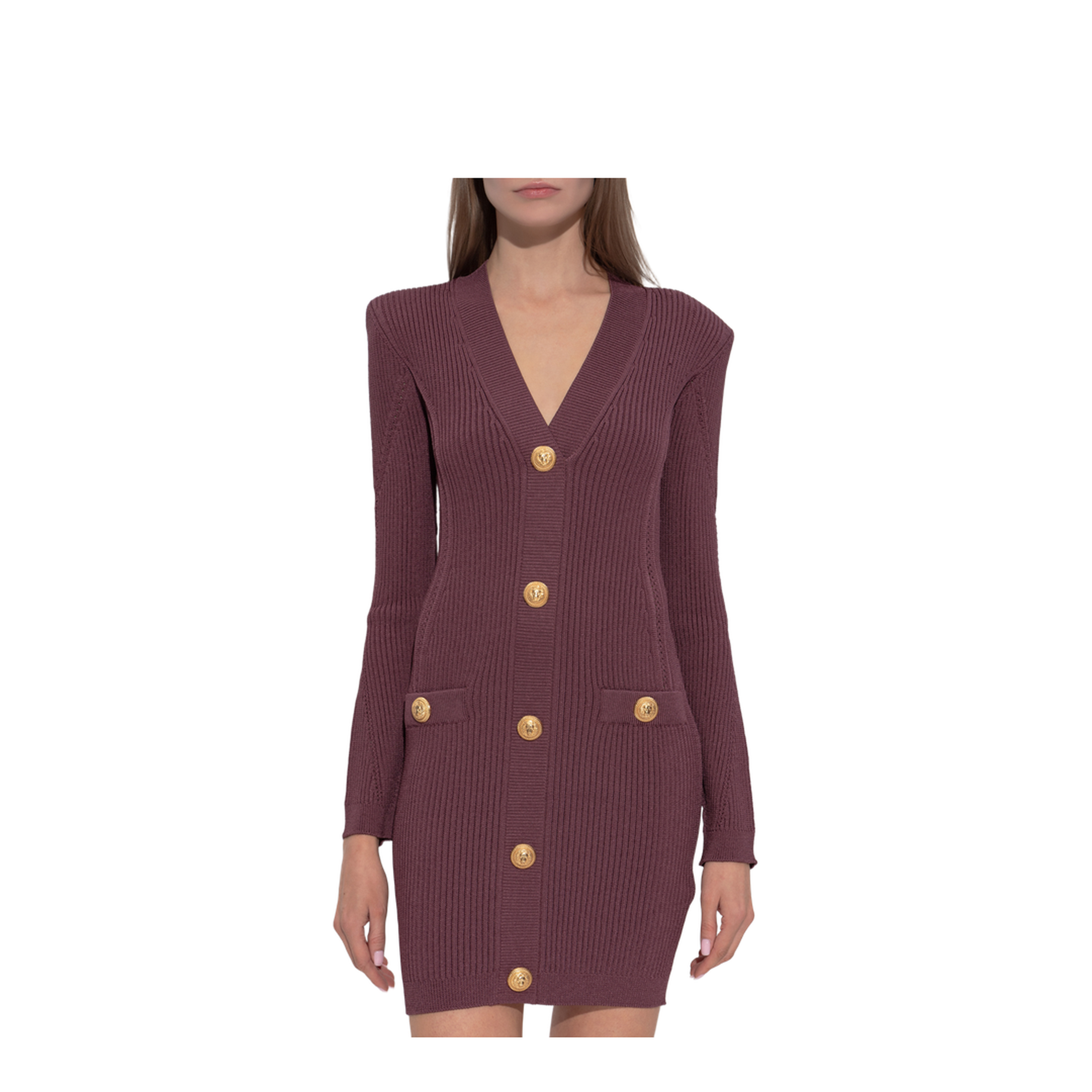 V-necked short dress red