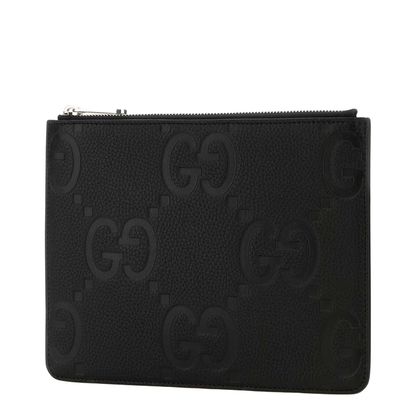 Medium Clutch in Black Leather
