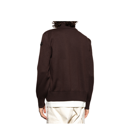 Brown Wool & Suede Cardigan