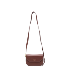 Small Genuine Leather Crossbody - Brown
